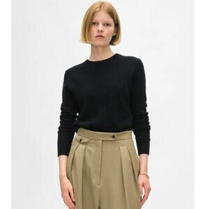 White + Warren Black Classic Cashmere Crewneck Sweater Size XS